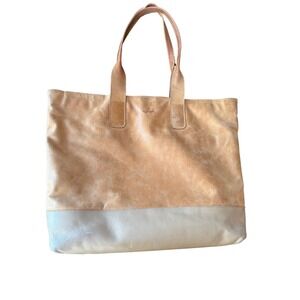 Sseko Leather Suede Tote Bag Tan Brown Large Shoulder Bag